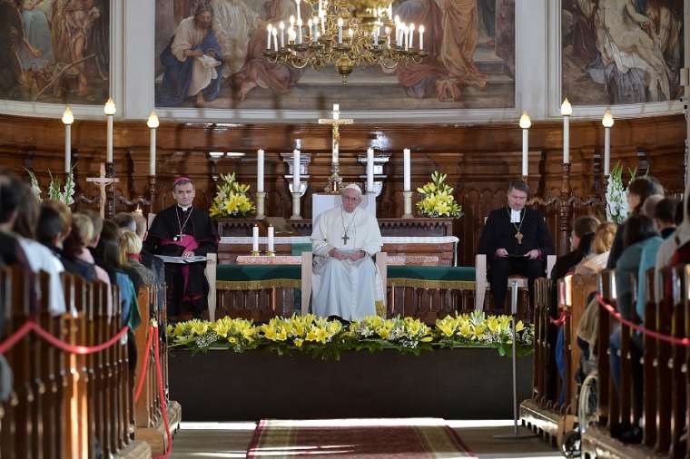 Pope Francis meets youth in Tallinn, Estonia, Sept. 25. Pope Francis meets youth in Tallinn, Estonia, Sept. 25.