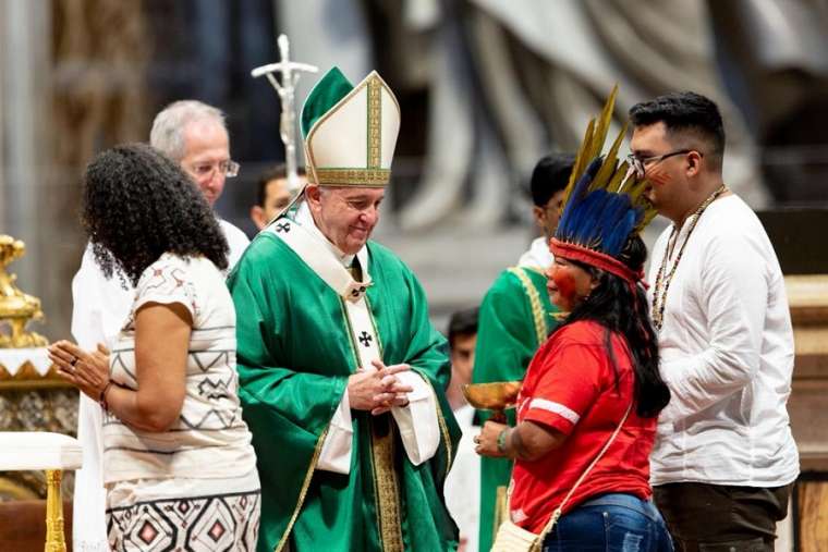 Pope Francis presides at the opening Mass for the Amazon synod Oct. 6. Pope Francis presides at the opening Mass for the Amazon synod Oct. 6.