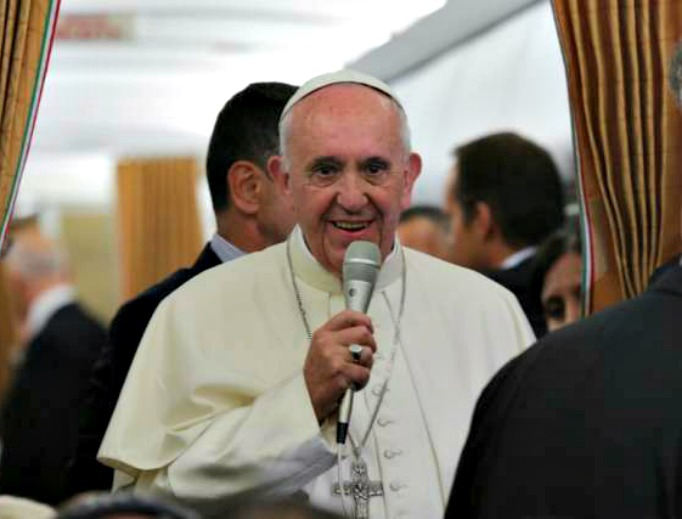 Pope Francis speaks to journalists aboard the papal plane during the flight from Baku to Rome, Oct. 2. Pope Francis speaks to journalists aboard the papal plane during the flight from Baku to Rome, Oct. 2.