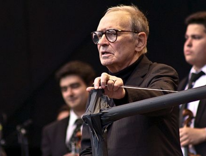Ennio Morricone at the Estadio Bicentenario de la Florida in 2013. Ennio Morricone at the Estadio Bicentenario de la Florida in 2013.