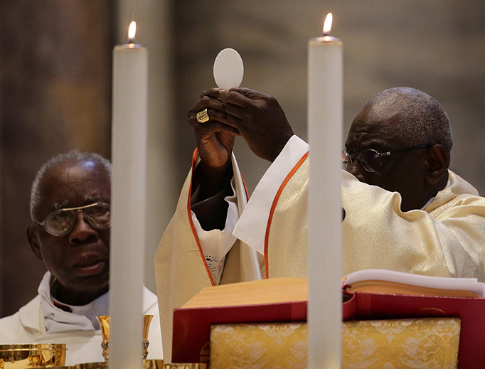 Cardinal Robert Sarah celebrates Mass in St. Peter's Basilica on the occasion of the 50th anniversary of his ordination to the priesthood, Sept. 28, 2019. Cardinal Robert Sarah celebrates Mass in St. Peter's Basilica on the occasion of the 50th anniversary of his ordination to the priesthood, Sept. 28, 2019.