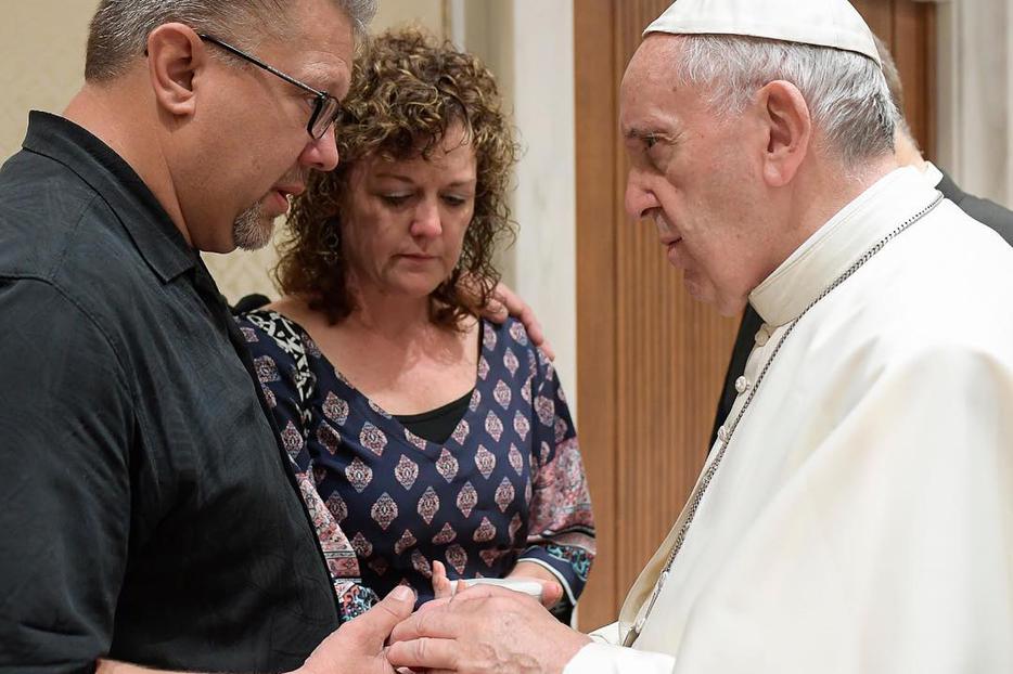 Pope Francis meets with Solomon family on July 6. Pope Francis meets with Solomon family on July 6.