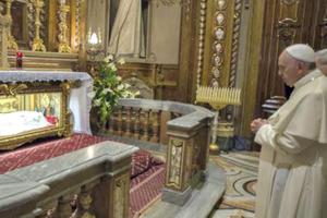 Pope Francis at the Basilica of St. Mary Help of Christians at the tomb of St. John Bosco in Turin, Italy, on June 21. Pope Francis at the Basilica of St. Mary Help of Christians at the tomb of St. John Bosco in Turin, Italy, on June 21.