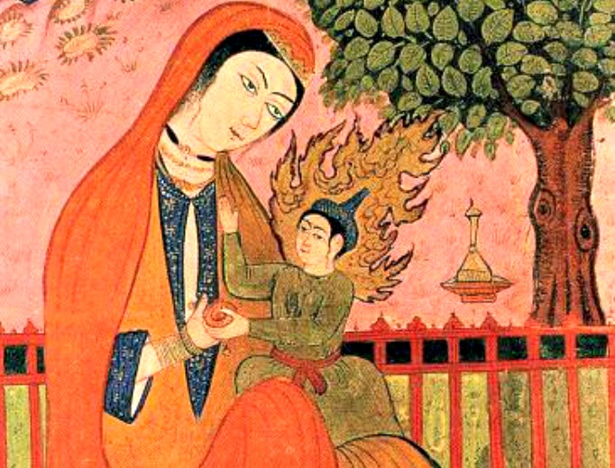 Virgin Mary and Jesus, old Persian miniature. In Islam, they are called Maryam and Isa.
Virgin Mary and Jesus, old Persian miniature. In Islam, they are called Maryam and Isa.