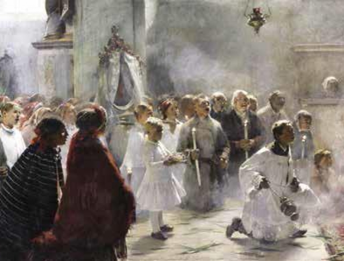 ZDZISŁAW JASINSKI, PALM SUNDAY MASS, 1891 ZDZISŁAW JASINSKI, PALM SUNDAY MASS, 1891