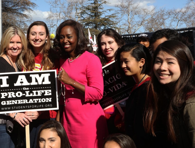 Immaculée Ilibagiza with pro-lifers at OneLife LA Jan. 21. Immaculée Ilibagiza with pro-lifers at OneLife LA Jan. 21.