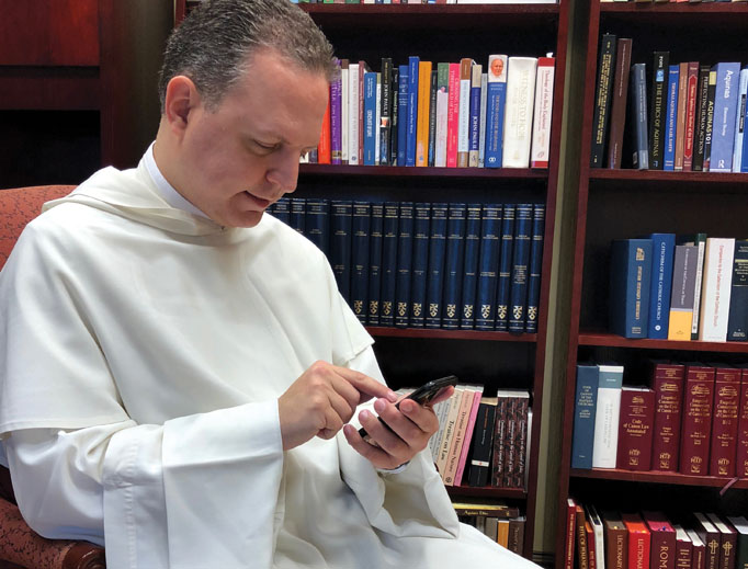 Above, Dominican Father Thomas Petri engages with followers via Twitter; below, Father Leo Patalinghug and Father David Richards also connect with their flocks online. Above, Dominican Father Thomas Petri engages with followers via Twitter; below, Father Leo Patalinghug and Father David Richards also connect with their flocks online.