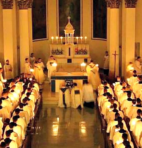 Seminarians attend Mass at St. Charles Borromeo Seminary in Philadelphia. Seminarians attend Mass at St. Charles Borromeo Seminary in Philadelphia.