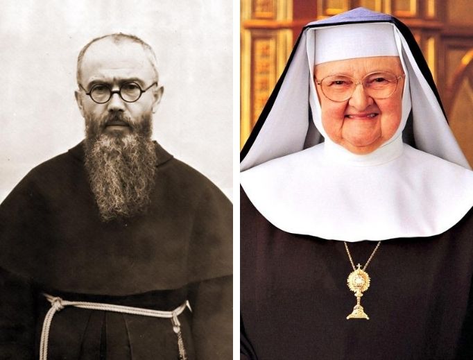 LEFT: St. Maximilian Kolbe/Public Domain. RIGHT: Mother Angelica/EWTN Photo. LEFT: St. Maximilian Kolbe/Public Domain. RIGHT: Mother Angelica/EWTN Photo.