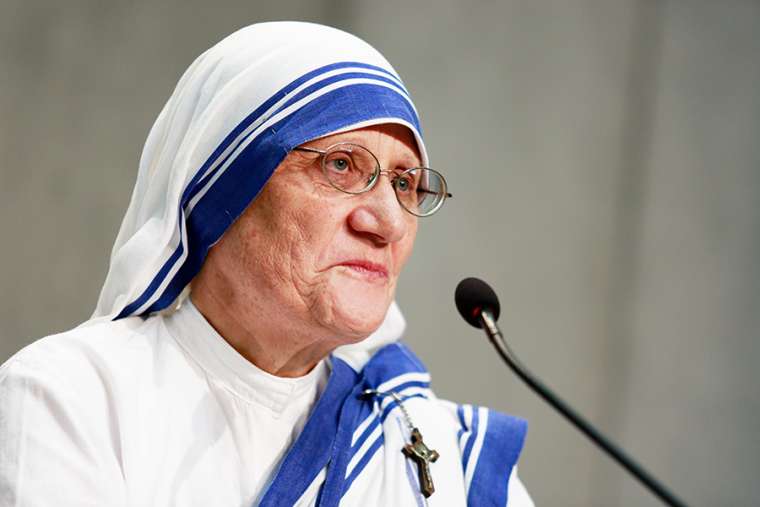 Sister Mary Prema Pierick, superior general of the Missionaries of Charity, speaks at the Vatican, Sept. 2, 2016. Sister Mary Prema Pierick, superior general of the Missionaries of Charity, speaks at the Vatican, Sept. 2, 2016.