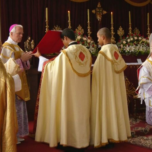 Episcopal consecration of Father Jean-Michel Faure (sitting) by Bishop Richard Williamson on March 19. Episcopal consecration of Father Jean-Michel Faure (sitting) by Bishop Richard Williamson on March 19.