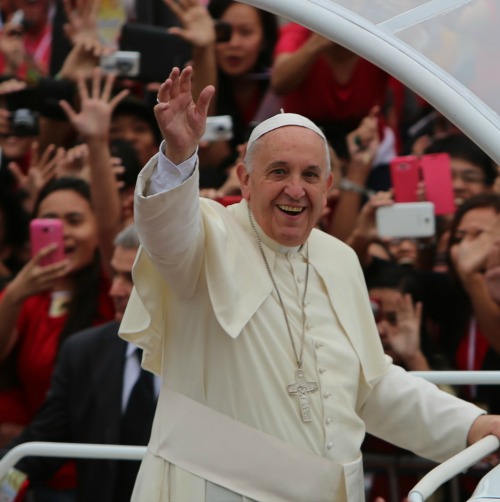 Pope Francis greets youth pilgrims in the Philippines on Jan. 18 Pope Francis greets youth pilgrims in the Philippines on Jan. 18