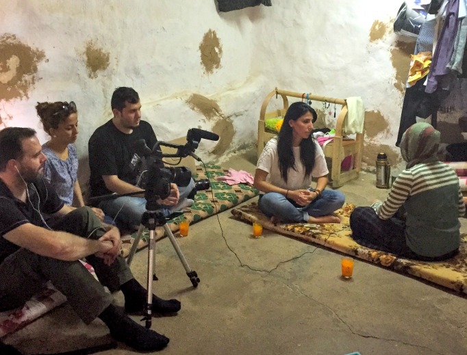 Helma Adde, 38, from Long Island, N.Y., interviews a Yazidi woman, who was kidnapped in Iraq by the Islamic State and escaped, in the new documentary 'Our Last Stand.' Below, St Mary's Church, bombed on Easter Sunday by the Islamic State in Syria, where the Christian faith goes back to the time of Christ and the apostles. Helma Adde, 38, from Long Island, N.Y., interviews a Yazidi woman, who was kidnapped in Iraq by the Islamic State and escaped, in the new documentary 'Our Last Stand.' Below, St Mary's Church, bombed on Easter Sunday by the Islamic State in Syria, where the Christian faith goes back to the time of Christ and the apostles.