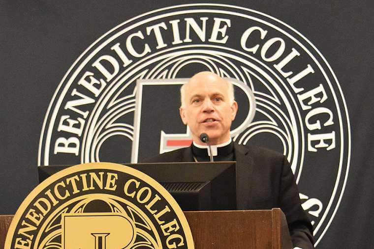 Archbishop Salvatore Cordileone speaks at the Symposium on Advancing the New Evangelization in Atchison, Kansas. Archbishop Salvatore Cordileone speaks at the Symposium on Advancing the New Evangelization in Atchison, Kansas.