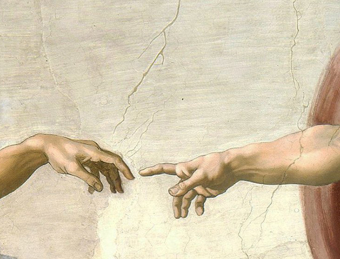Michelangelo, “Creation of Adam” (detail), Sistine Chapel Ceiling (1508-1512) Michelangelo, “Creation of Adam” (detail), Sistine Chapel Ceiling (1508-1512)