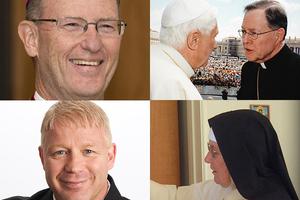 CLOCKWISE FROM UPPER LEFT: Bishop James Conley, Msgr. Peter Wilkinson, Mother Mary Augustine, Scott Sullivan CLOCKWISE FROM UPPER LEFT: Bishop James Conley, Msgr. Peter Wilkinson, Mother Mary Augustine, Scott Sullivan