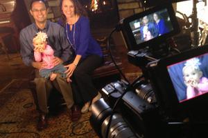 Above, Edward Sri with his wife, Elizabeth, and their daughter on set; below, a roundtable from Beloved video with (from l to r) Crystalina and Jason Evert, Elizabeth and Edward Sri and Michaelann and Curtis Martin. Above, Edward Sri with his wife, Elizabeth, and their daughter on set; below, a roundtable from Beloved video with (from l to r) Crystalina and Jason Evert, Elizabeth and Edward Sri and Michaelann and Curtis Martin.