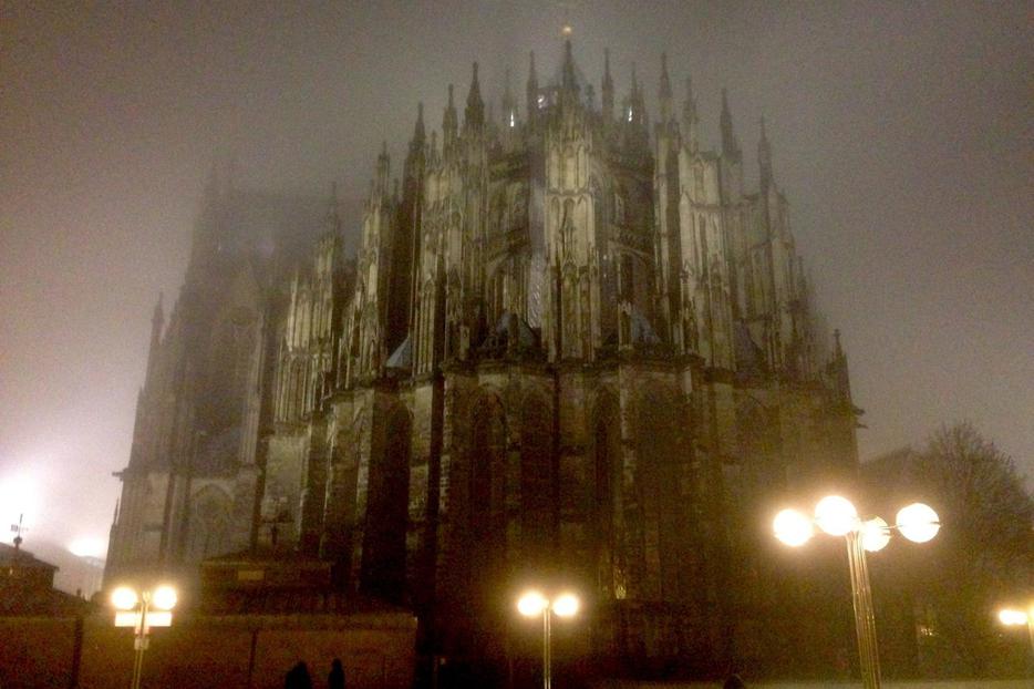 Cologne cathedral in winter fog. Cologne cathedral in winter fog.