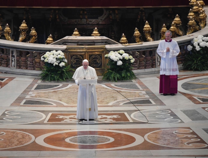 Pope Francis delivers his special Easter Urbi et Orbi message on April 12, 2020. Pope Francis delivers his special Easter Urbi et Orbi message on April 12, 2020.