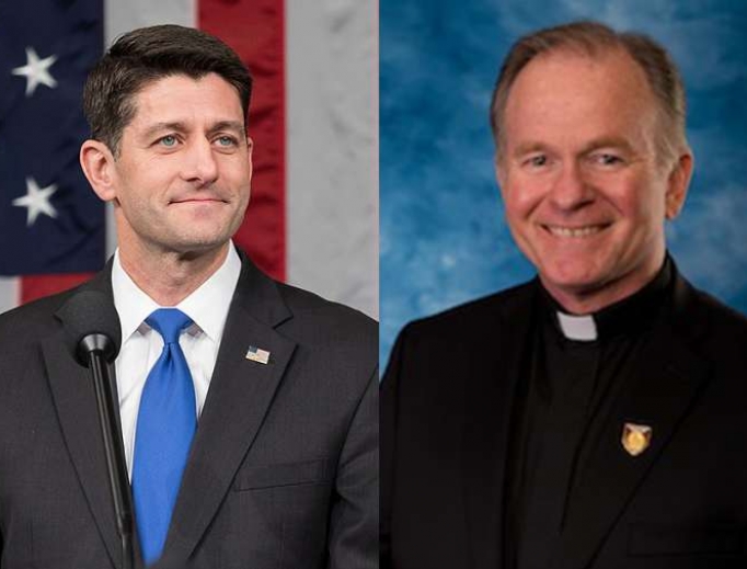 Speaker of the House Paul Ryan (l) and Jesuit Father Patrick Conroy, chaplain for the House. Speaker of the House Paul Ryan (l) and Jesuit Father Patrick Conroy, chaplain for the House.