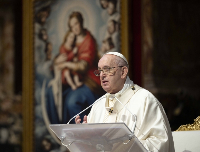 Pope Francis speaks on the Feast of Corpus Christi on June 11, 2020. Pope Francis speaks on the Feast of Corpus Christi on June 11, 2020.