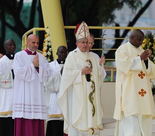 Pope Francis celebrates Mass at the University of Nairobi on Nov. 26. Pope Francis celebrates Mass at the University of Nairobi on Nov. 26.
