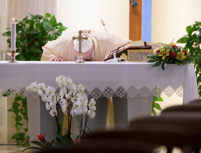 Pope Francis celebrates Mass on April 24, 2020. Pope Francis celebrates Mass on April 24, 2020.
