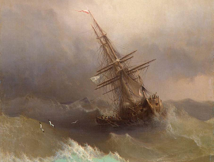 Ivan Konstantinovich Aivazovsky, “Ship in the Stormy Sea,” c. 1887 Ivan Konstantinovich Aivazovsky, “Ship in the Stormy Sea,” c. 1887