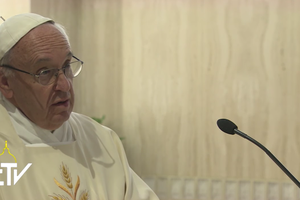 Pope Francis preaching in Casa Santa Marta this morning. Pope Francis preaching in Casa Santa Marta this morning.
