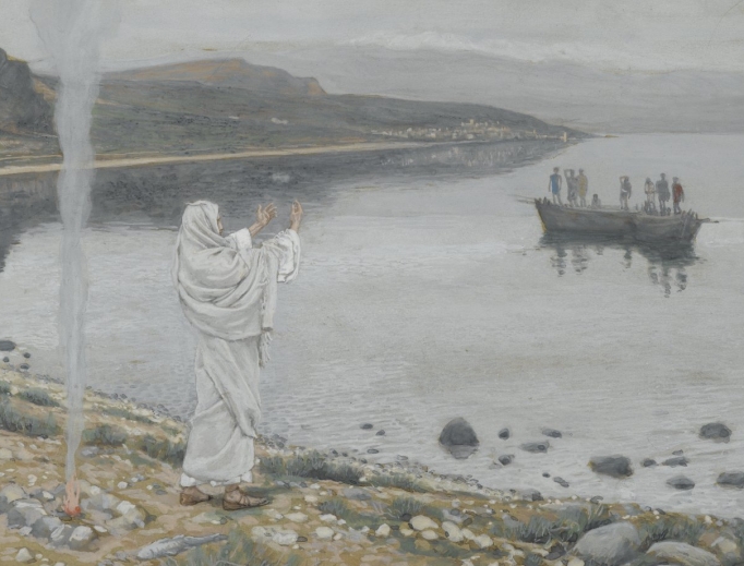 Christ Appears on the Shore of Lake Tiberias by James Tissot Christ Appears on the Shore of Lake Tiberias by James Tissot