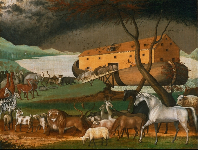Noah's Ark (1846), a painting by the American folk painter Edward Hicks Noah's Ark (1846), a painting by the American folk painter Edward Hicks