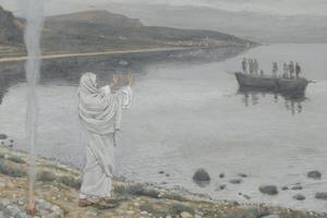 Christ Appears on the Shore of Lake Tiberias by James Tissot Christ Appears on the Shore of Lake Tiberias by James Tissot