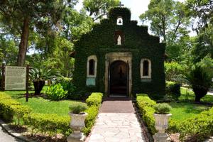 The historic shrine chapel of Our Lady of La Leche in St. Augustine, Florida, is located at the Nombre de Dios Mission. The historic shrine chapel of Our Lady of La Leche in St. Augustine, Florida, is located at the Nombre de Dios Mission.