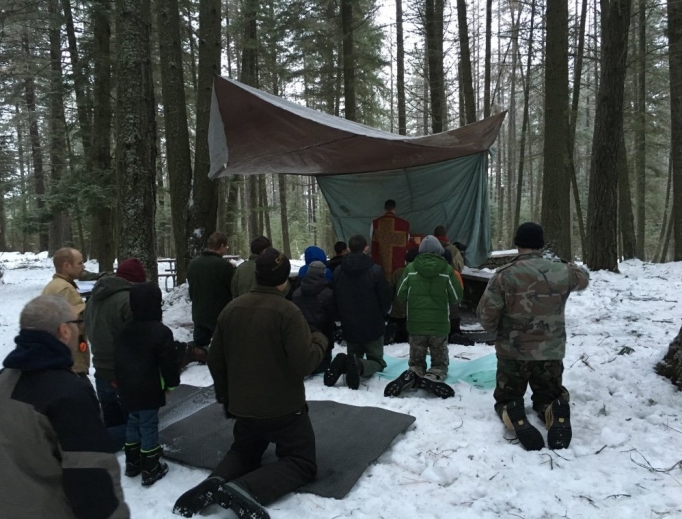 Mass outdoors is a hallmark of the Troops of St. George Mass outdoors is a hallmark of the Troops of St. George