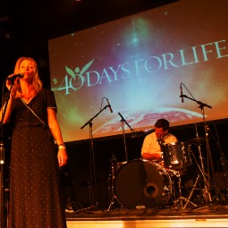 Marie Bellet, a mother of nine who resides in Nashville, who regularly prays in front of abortion clinics, performs as part of the festival. Marie Bellet, a mother of nine who resides in Nashville, who regularly prays in front of abortion clinics, performs as part of the festival.