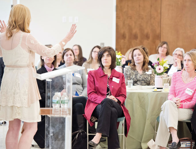 Lisa Brenninkmeyer addresses women at a Walking With Purpose gathering. Lisa Brenninkmeyer addresses women at a Walking With Purpose gathering.