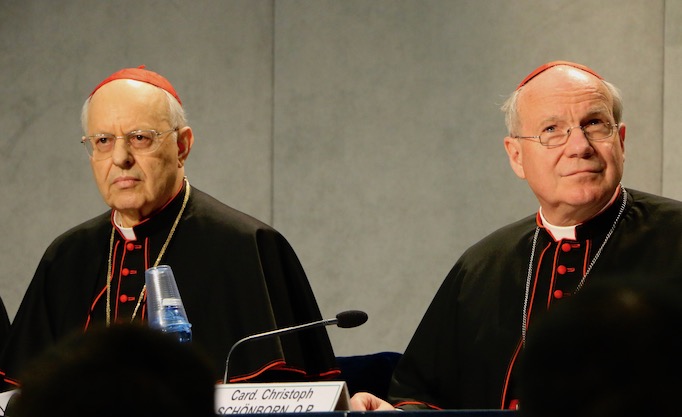 Cardinals Lorenzo Baldisseri and Christoph Schönborn at a Vatican press conference to mark the publication of Amoris Laetitia, April 8, 2016 Cardinals Lorenzo Baldisseri and Christoph Schönborn at a Vatican press conference to mark the publication of Amoris Laetitia, April 8, 2016