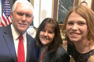 Katrina Gallic at with Vice President Pence and Mrs. Pence before the 2018 March for Life Katrina Gallic at with Vice President Pence and Mrs. Pence before the 2018 March for Life