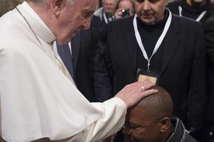 Pope Francis greets the missionaries of mercy on Feb. 9. Pope Francis greets the missionaries of mercy on Feb. 9.