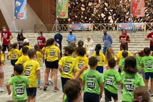 Pope Francis greets children during a Vatican sports camp on July 20, 2020. Pope Francis greets children during a Vatican sports camp on July 20, 2020.
