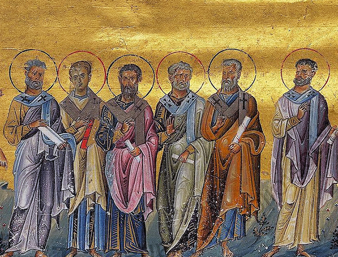 Apollo, Cephas, Tychicus, Epaphroditus, Cæsar and Onesiphorus (Menologion of Basil II) Apollo, Cephas, Tychicus, Epaphroditus, Cæsar and Onesiphorus (Menologion of Basil II)