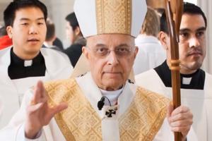Cardinal Francis George with seminarians at the Archdiocese of Chicago's Mundelein Seminary. Cardinal Francis George with seminarians at the Archdiocese of Chicago's Mundelein Seminary.