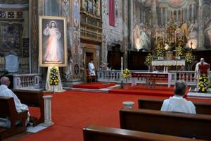 Pope Francis celebrates Mass at Santo Spirito in Sassia April 19, 2020. Pope Francis celebrates Mass at Santo Spirito in Sassia April 19, 2020.