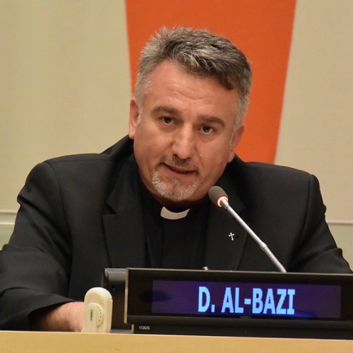 Father Douglas al-Bazi, an Iraqi-Catholic parish priest in Erbil, speaks April 28 during the #WeAreN2016 Congress in New York. Father Douglas al-Bazi, an Iraqi-Catholic parish priest in Erbil, speaks April 28 during the #WeAreN2016 Congress in New York.