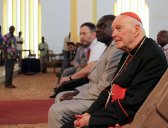 Cardinal Theodore McCarrick attends a meeting in the Central African Republic in 2014 Cardinal Theodore McCarrick attends a meeting in the Central African Republic in 2014