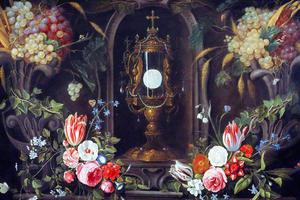 Jan van Kessel the Elder, “Still Life of Flowers and Grapes Encircling a Monstrance”, ca. 1670 Jan van Kessel the Elder, “Still Life of Flowers and Grapes Encircling a Monstrance”, ca. 1670