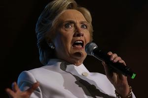 Democratic presidential nominee Hillary Clinton speaks during a debate watch party at Craig Ranch Regional Amphitheater following the third U.S. presidential debate on Oct. 19 in Las Vegas.