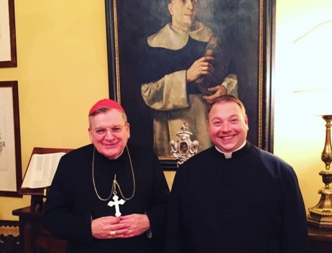 Father Dana Christensen loves to celebrate Mass and has a profound appreciation of his priestly vocation. Cardinal Raymond Burke is his friend and mentor.
Father Dana Christensen loves to celebrate Mass and has a profound appreciation of his priestly vocation. Cardinal Raymond Burke is his friend and mentor.