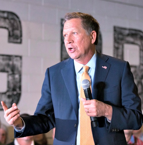Republican presidential candidate Ohio Gov. John Kasich speaks at a campaign rally at the Lansing Brewing Company on March 8 in Lansing, Mich.
Republican presidential candidate Ohio Gov. John Kasich speaks at a campaign rally at the Lansing Brewing Company on March 8 in Lansing, Mich.