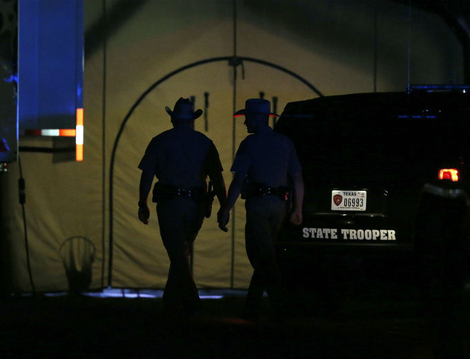 Law enforcement officials work at scene of a shooting at the First Baptist Church of Sutherland Springs, Texas, Nov 5. Law enforcement officials work at scene of a shooting at the First Baptist Church of Sutherland Springs, Texas, Nov 5.